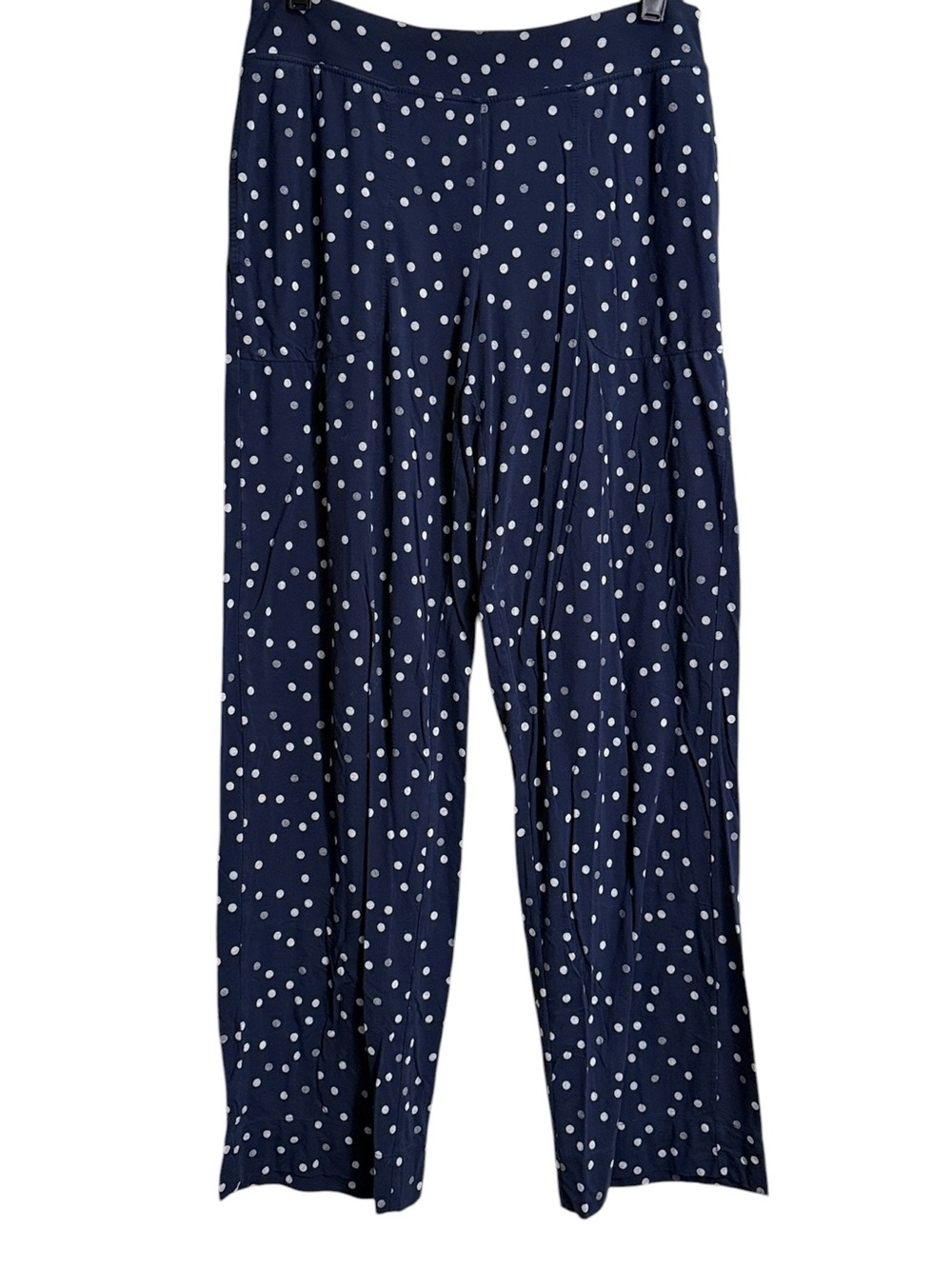 Soma Cool Nights Navy Blue Polka Dot Wide Leg pajama Pants